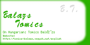 balazs tomics business card